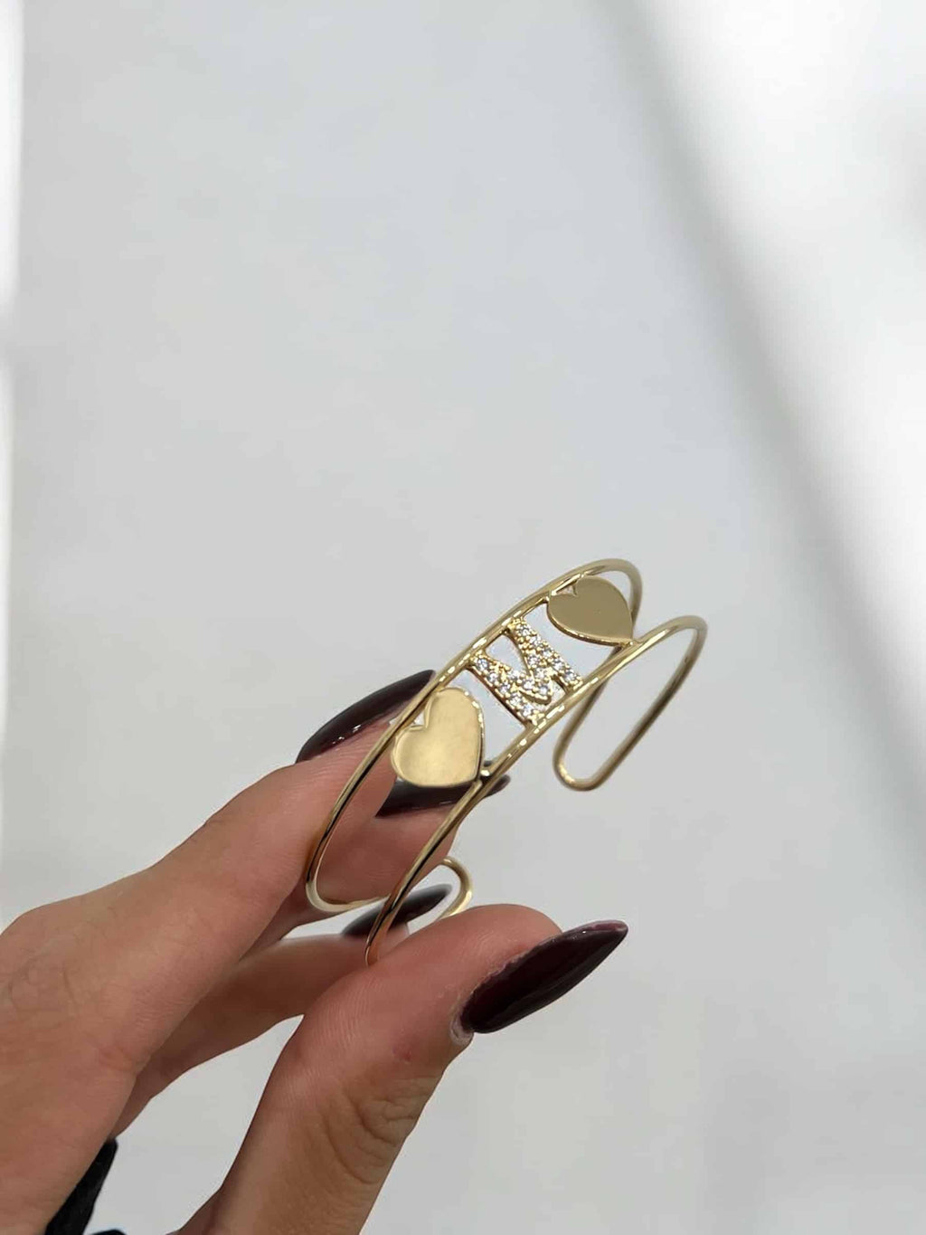 Bracciale iniziale doppio cuore image 3