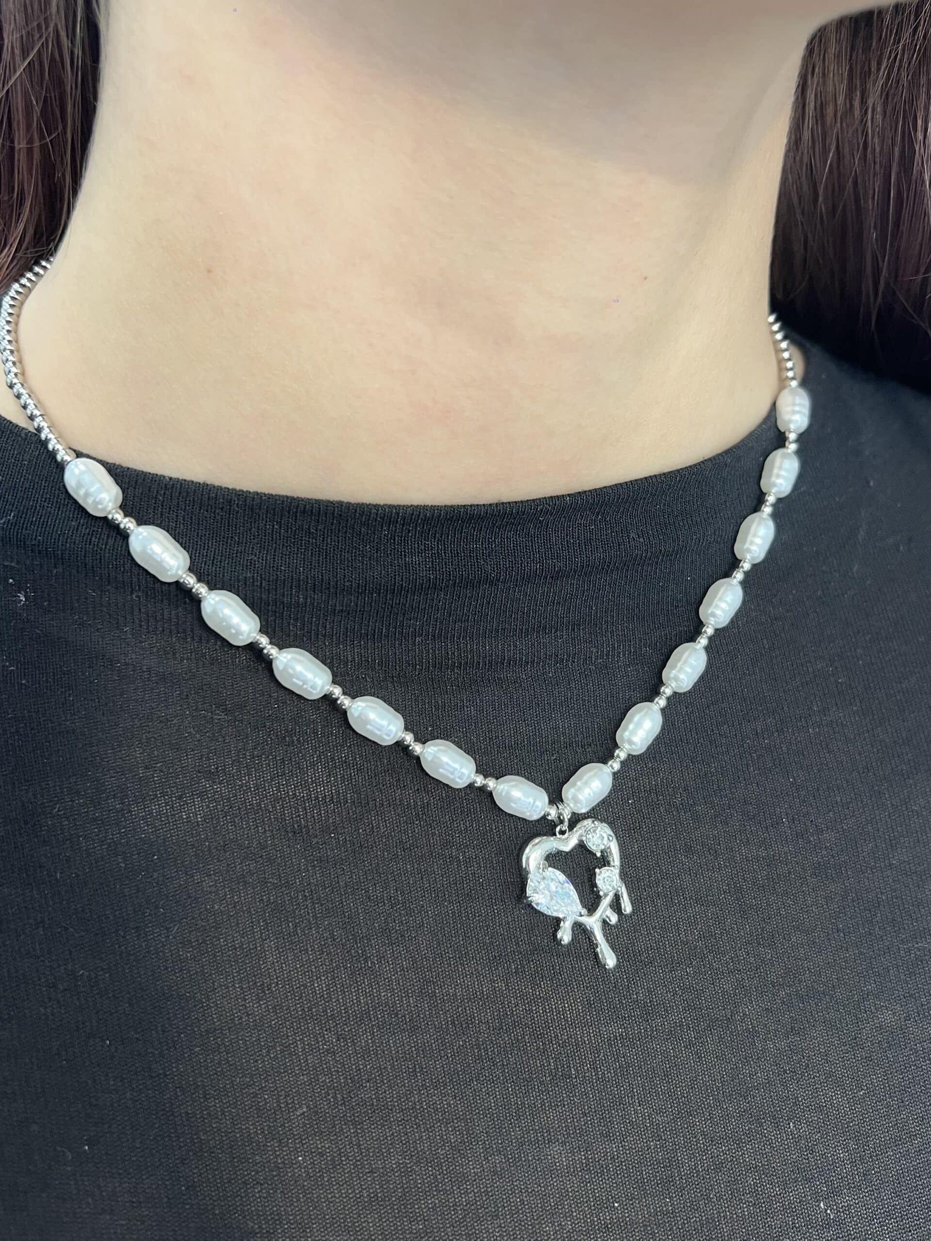 Collana perle heart image 2