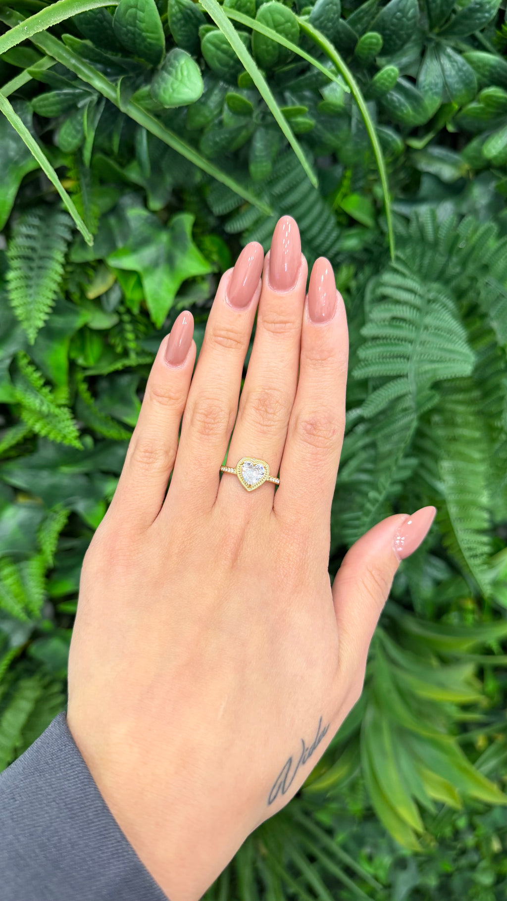 Anello solitario cuore